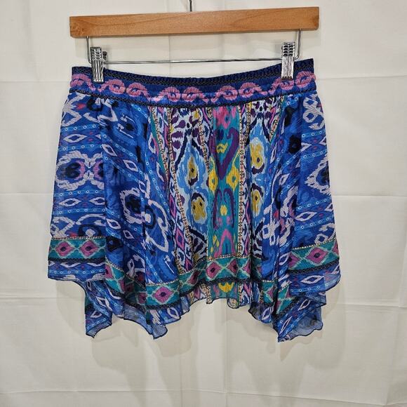 Zara Tribal Flowy Short Skirt Blue Size XS - Picture 4 of 8
